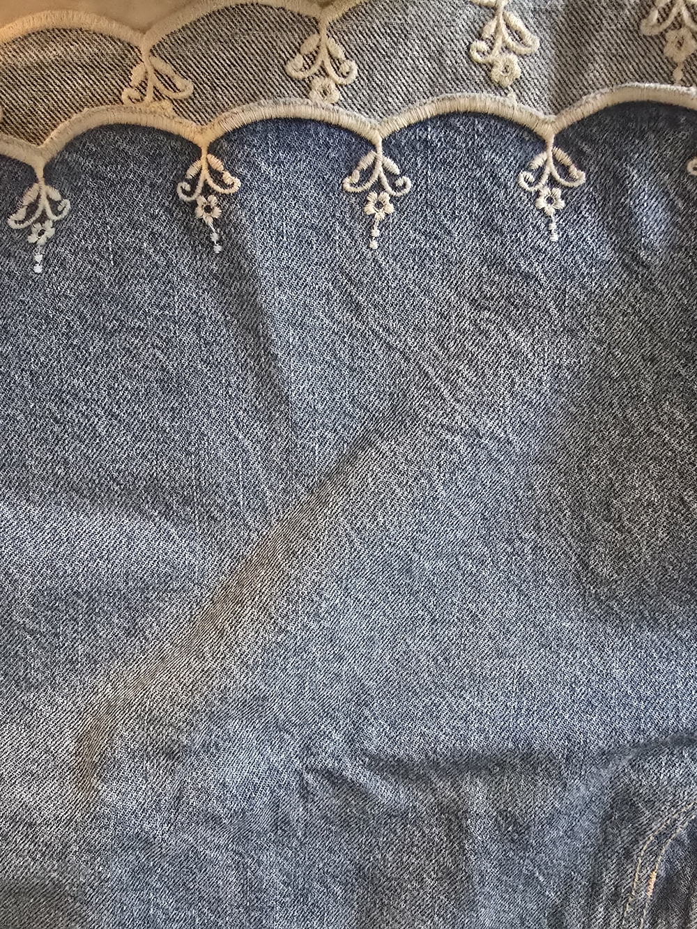Old Navy High Rise Denim Jeans With Scalloped Embroidered Hem 22 NWT - Picture 4 of 5